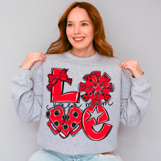 Love cheer mom black and red