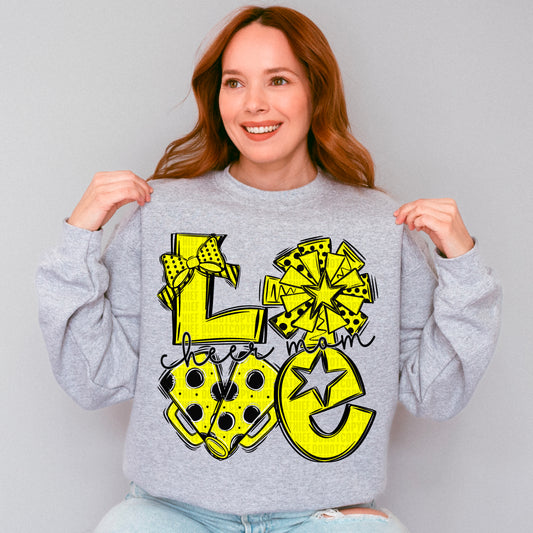 Love cheer mom black and yellow