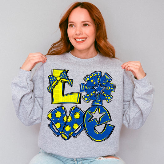 Love cheer blue and yellow