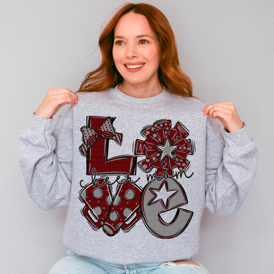 Love cheer mom Maroon and grey