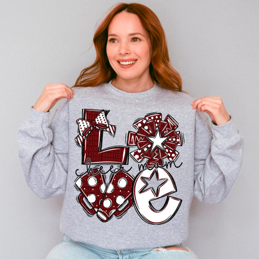 Love cheer mom maroon and white