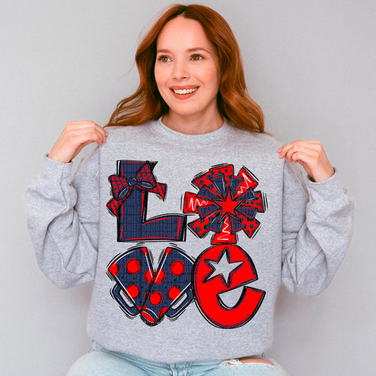 Love cheer navy and red