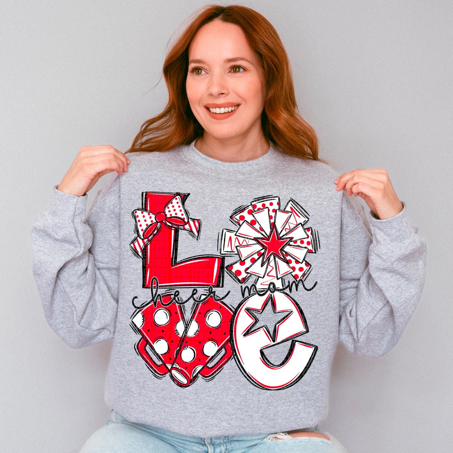 Love cheer mom red, white, and black