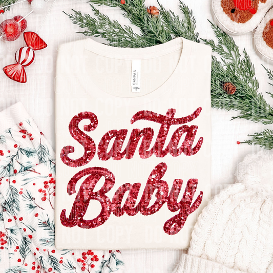 Santa baby faux sequins