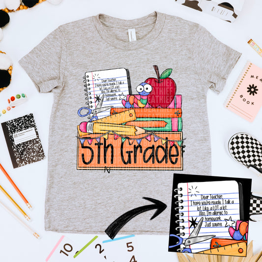 5th grade notebook and pencil