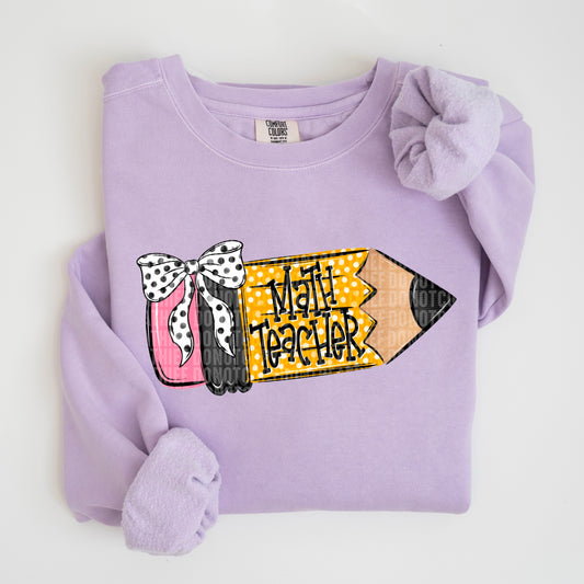 Math teacher girl school pencil