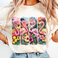 Floral flamingos