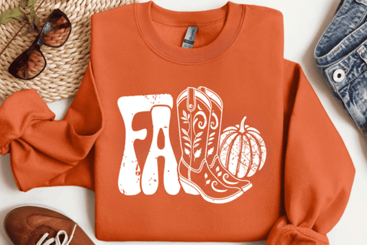 Fall with boots and pumpkin