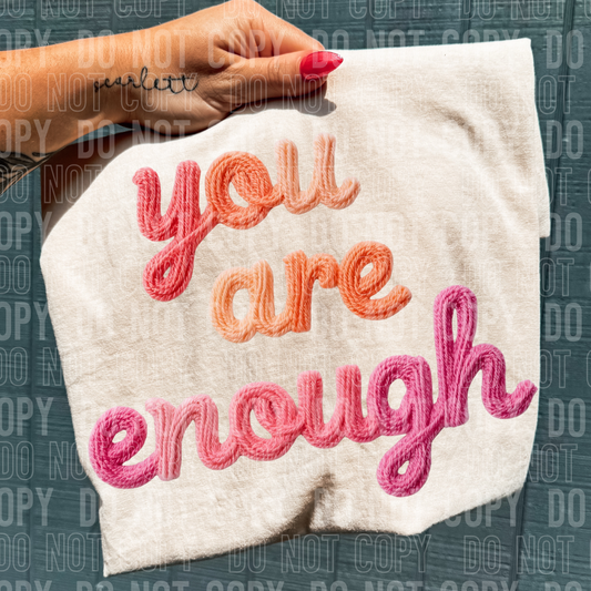 You are enough faux yarn