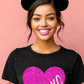 Gitter faux heart-pink