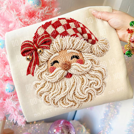 Red & white Santa (faux yarn)