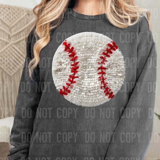 Baseball faux sequins