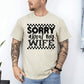 Sorry about my wife