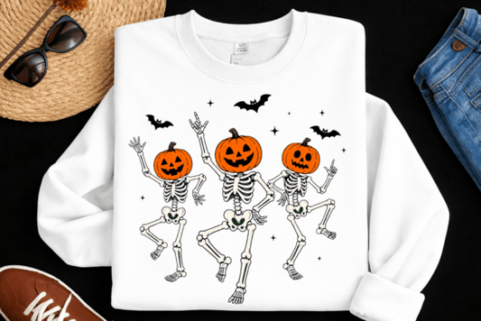 Dancing pumpkin heads