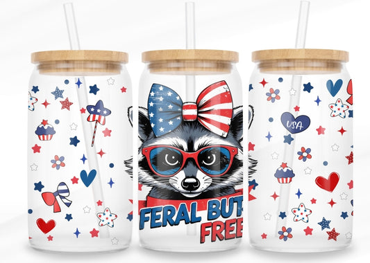 Feral but free 16oz libbey wrap