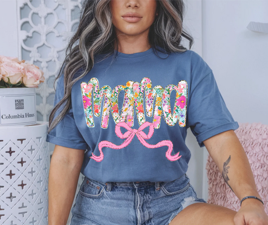 Mama pink bow