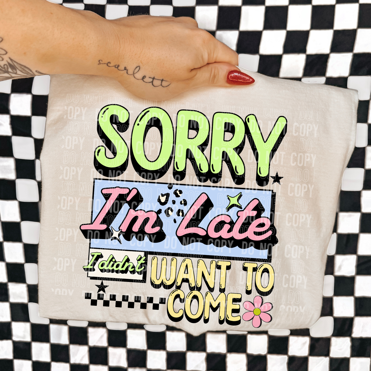 Sorry I'm late I didn't want to come