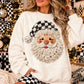 Black & white Santa (faux yarn)