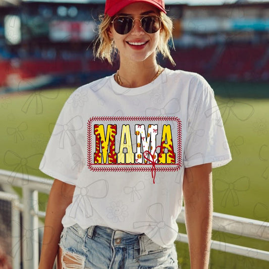 Mama softball completed t-shirt