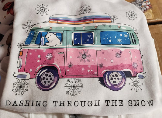 Dashing through the snow completed sweatshirt