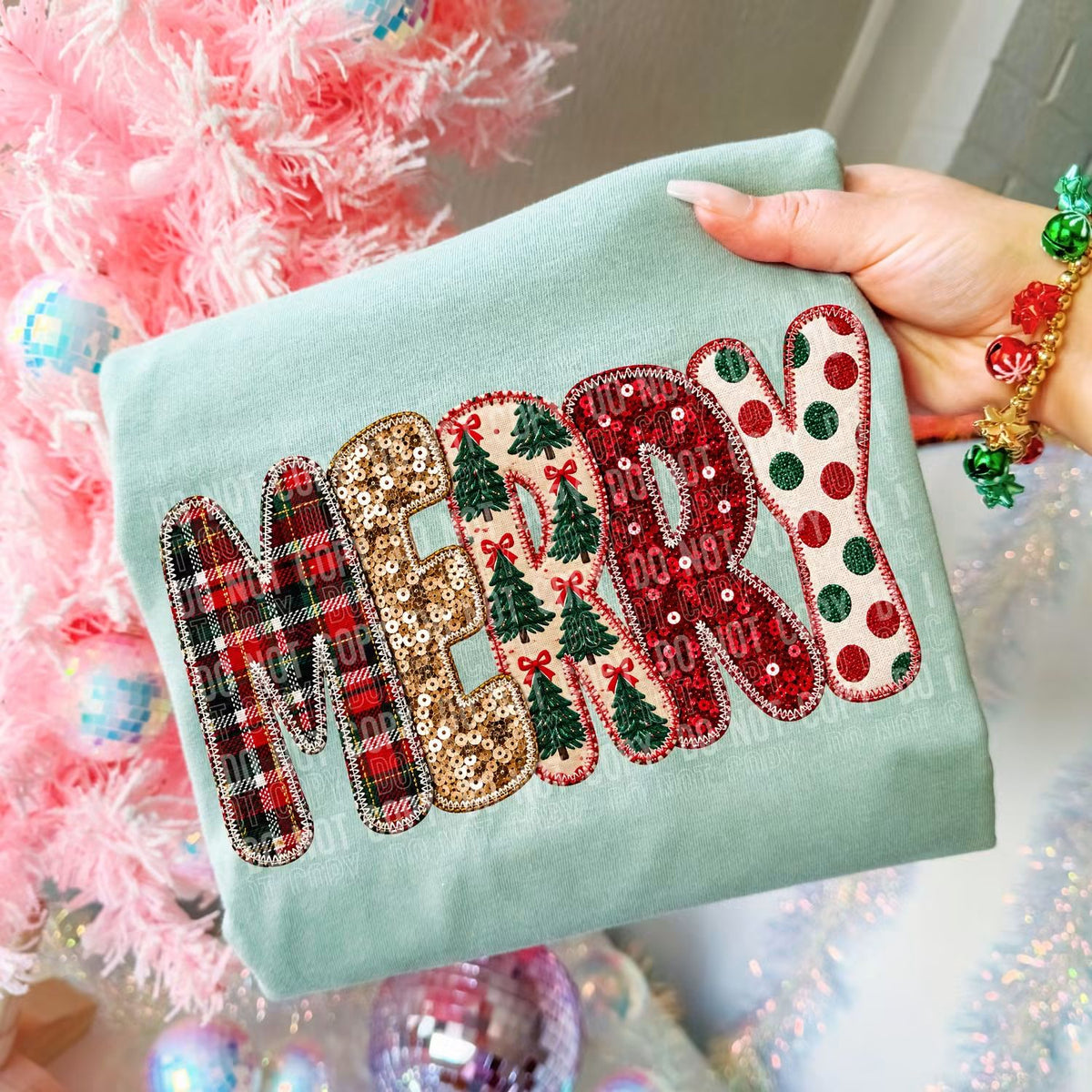 Merry (red & gold/ faux sequins)