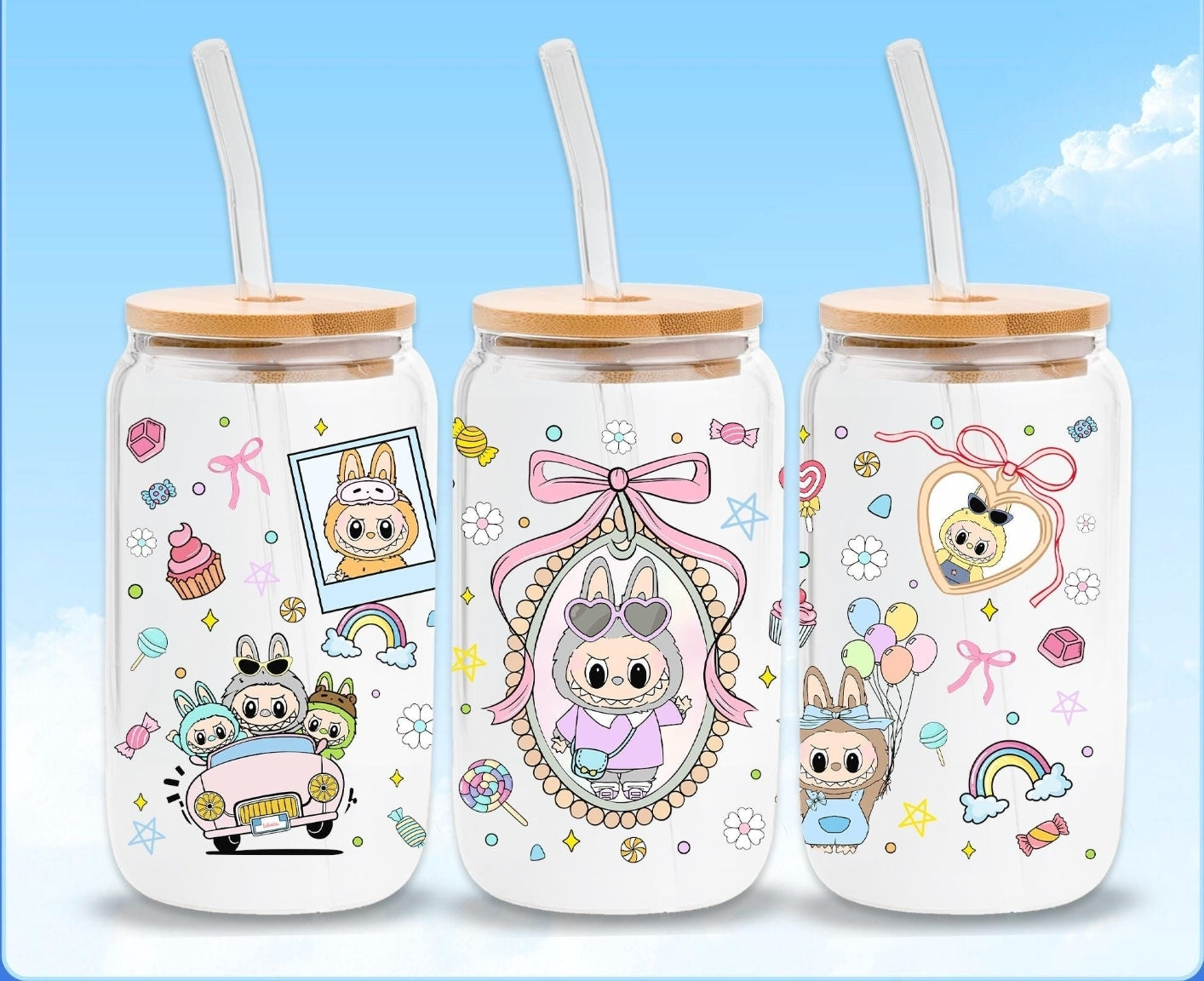 Cartoon 16oz libbey wrap