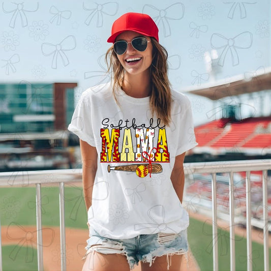 Softball mama completed t-shirt