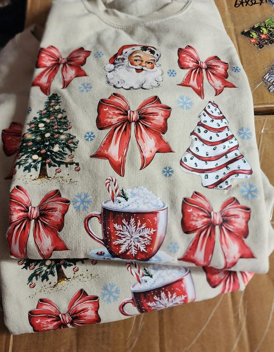 Santa cakes completed sweatshirt