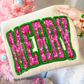 Merry faux sequins pink & green completed sweatshirt