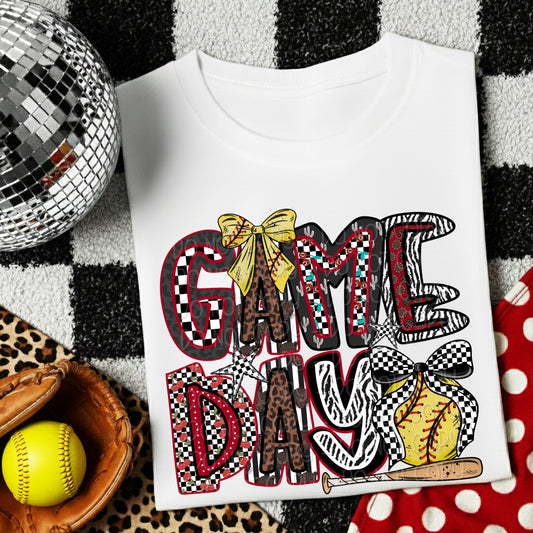 Game day softball completed t-shirt
