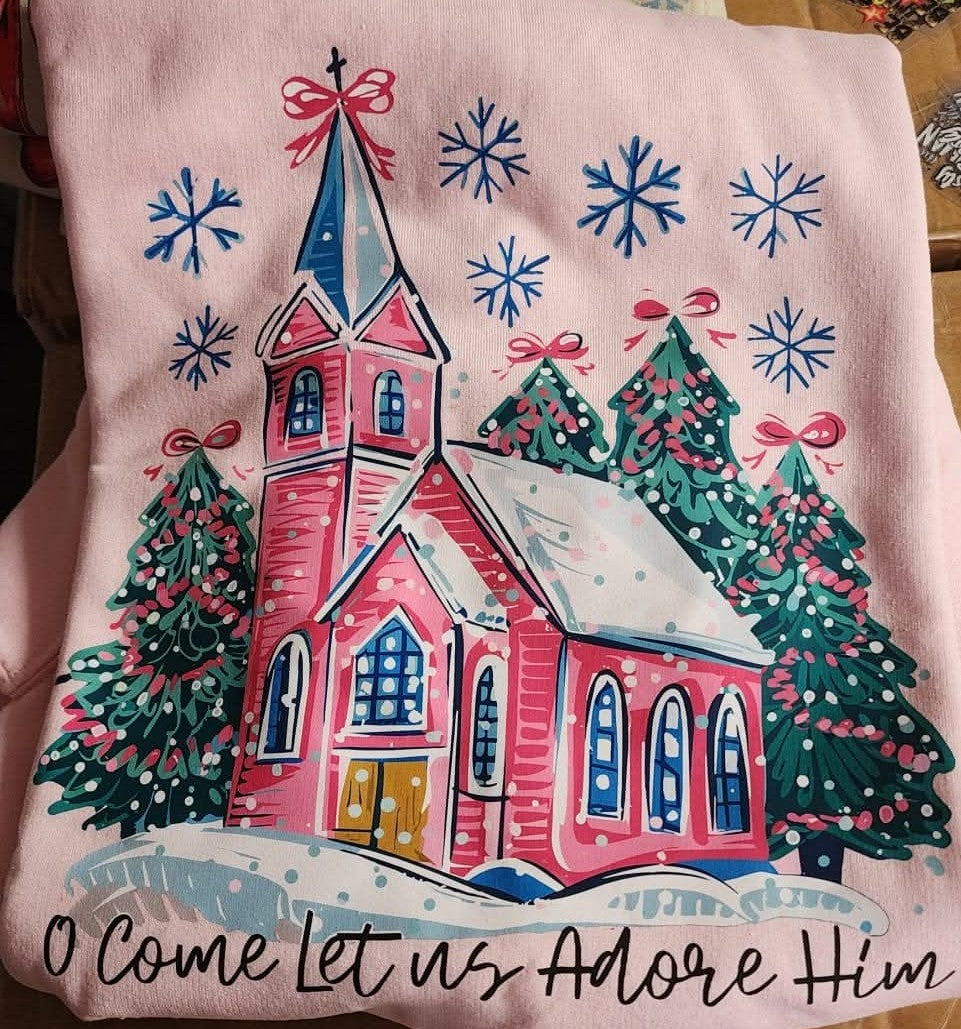 Oh come let us adore him completed sweatshirt