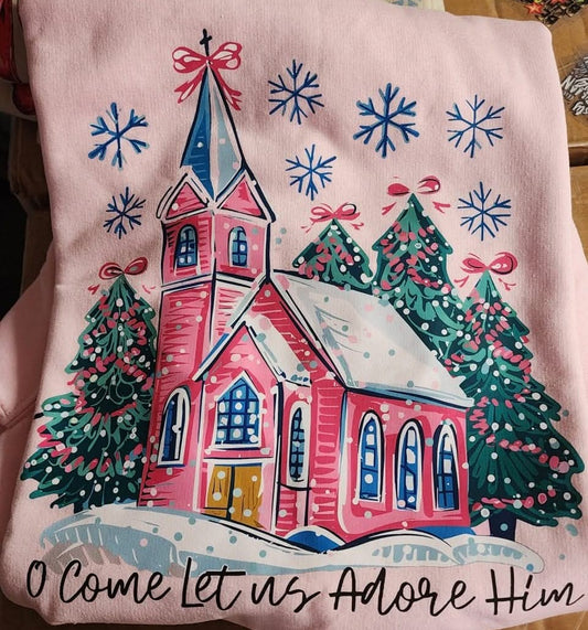 Oh come let us adore him completed sweatshirt