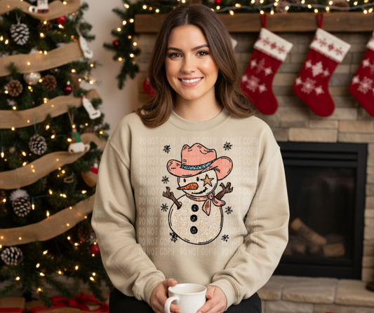 Cowboy snowman completed sweatshirt