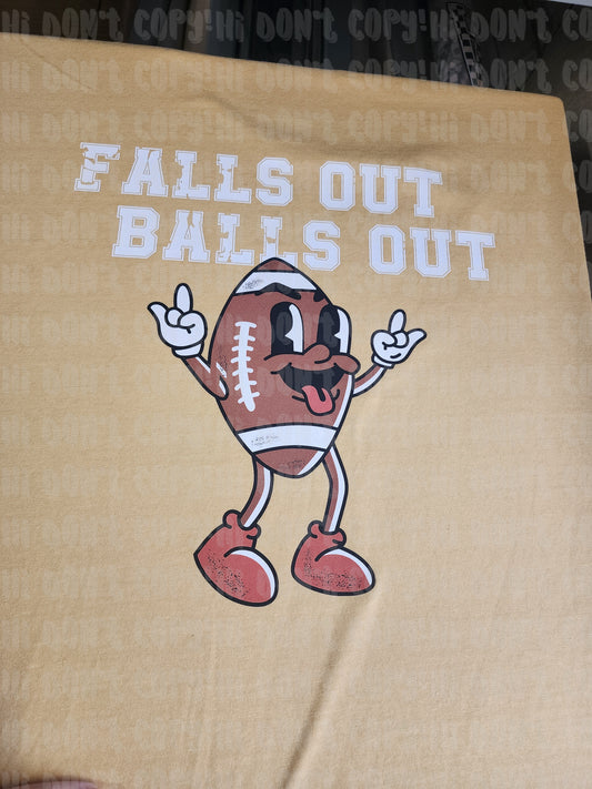 Falls out balls out