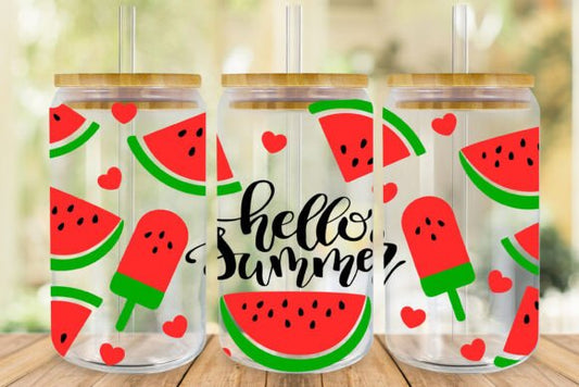 Hello summer 16oz Libbey wrap