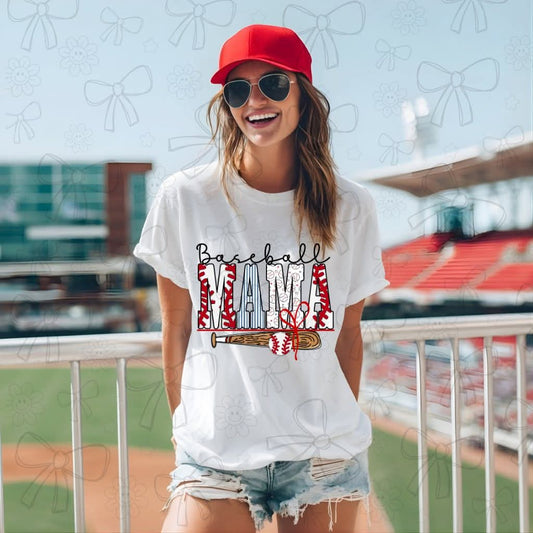 Baseball mama completed t-shirt