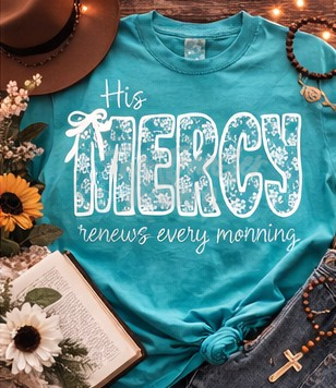 His Mercy renews every morning lace effect transfer