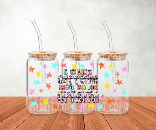 I want caffeine, not your opinion 16oz Libbey wrap